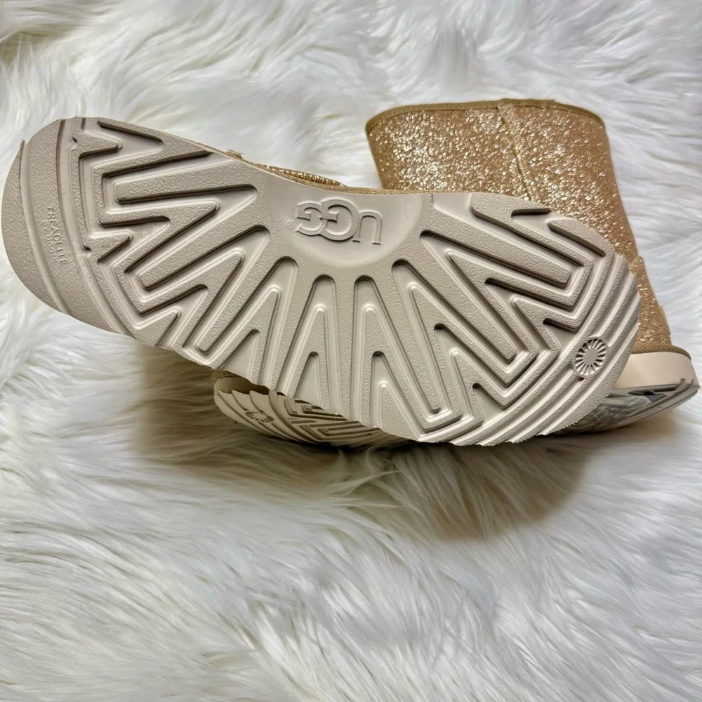 UGG Sparkling Gold Boots Big Girl Size 6 New